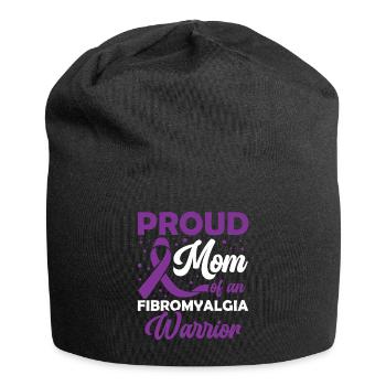 Proud mother of a fibromyalgia warrior - Jersey Beanie - black - Front