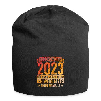 Jugendweihe 2023 - Jersey-Beanie - Schwarz - Vorne