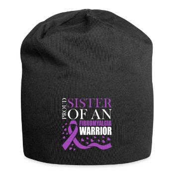 Proud mother of a fibromyalgia warrior - Jersey Beanie - black - Front