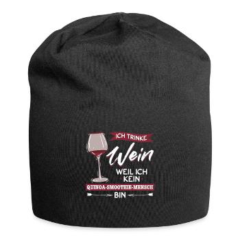 Ich trinke Wein weil ich kein Smoothie Mensch bin - Jersey-Beanie - Schwarz - Vorne