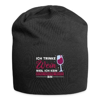 Ich trinke Wein weil ich kein Smoothie Mensch bin - Jersey-Beanie - Schwarz - Vorne