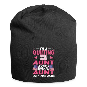 Quilten Geschenk Nähen Stricken Quilter - Jersey-Beanie - Schwarz - Vorne