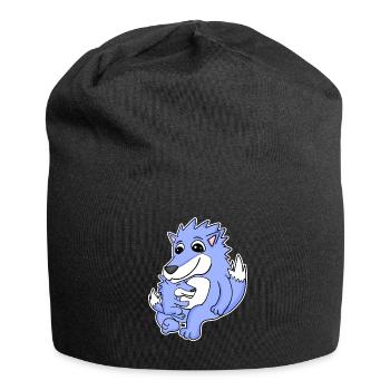 Wolf Family - Wolf with Baby - Jersey Beanie - black - Front