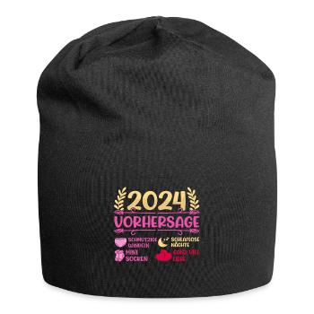 Babyparty Vorhersage 2024 werdende Mama 2024 - Jersey-Beanie - Schwarz - Vorne