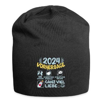 Babyparty Vorhersage 2024 werdende Mama 2024 - Jersey-Beanie - Schwarz - Vorne