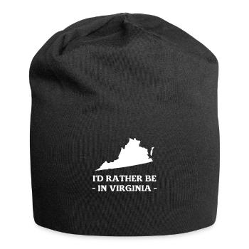 Ich wäre lieber im Urlaub in Virginia - Jersey-Beanie - Schwarz - Vorne