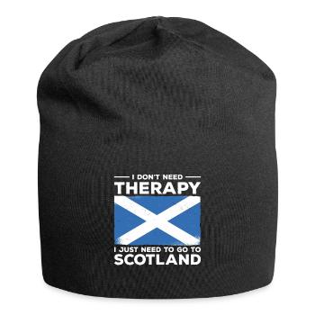 Ich brauche keine Therapie, ich muss nur nach Schottland - Jersey-Beanie - Schwarz - Vorne