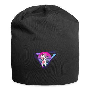 Vaporwave Cow - Jersey Beanie - black - Front