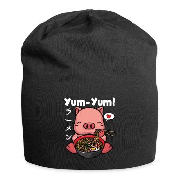Yum Yum Japan Anime Ramen Nudel Schwein - Jersey-Beanie - Schwarz - Vorne