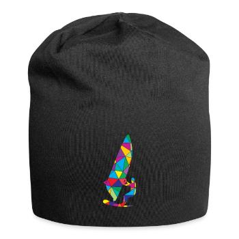 Low Poly Windsurfen Polygon Windsurfen - Jersey-Beanie - Schwarz - Vorne