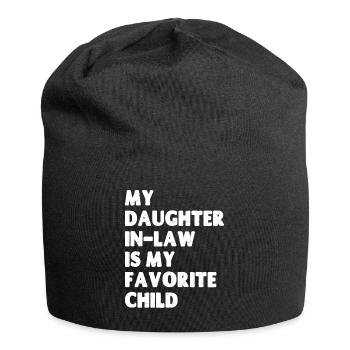 Meine Schwiegertochter ist mein Lieblingskind - Jersey-Beanie - Schwarz - Vorne