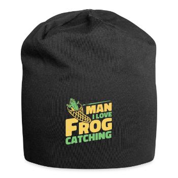 Man I Love Frog Catching Laubfrosch Kröte Frosch - Jersey-Beanie - Schwarz - Vorne