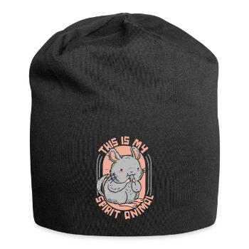 C’est mon animal à queue courte longue queue - Bonnet en jersey - noir - Devant