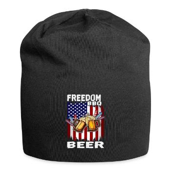 4th Of July BBQ Beer Freedom Day Drinking US Flag - Jersey Beanie - black - Front