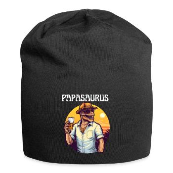 Motif Papasaurus Retro Vintage avec Père Dinosaure - Bonnet en jersey - noir - Devant