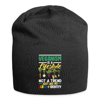 Le véganisme est un mode de vie et non une tendance comme la mienne. - Bonnet en jersey - noir - Devant
