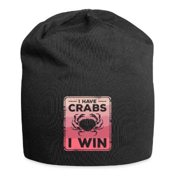 Ich habe Krabben, ich gewinne Krabbenjäger - Jersey-Beanie - Schwarz - Vorne