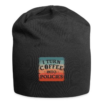 I Turn Coffee Into Policies Insurance Agent - Jersey Beanie - black - Front