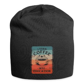 I Turn Coffee Into Education Educator Caffeine - Jersey Beanie - black - Front