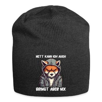 Fuchs Füchse Wildtier Waldtier Rotfuchs - Jersey-Beanie - Anthrazit - Vorne