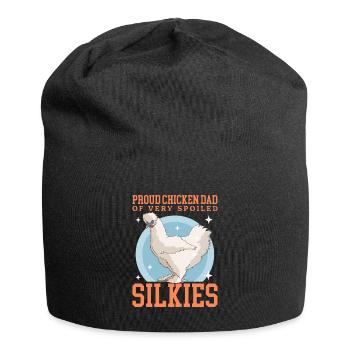 Silk Chicken Dad Silkie Chicken Silk Chickens Cadeau - Bonnet en jersey - noir - Devant