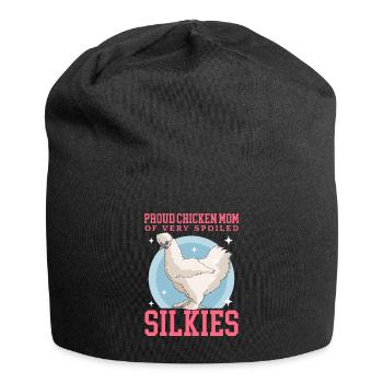 Silk Chicken Mom Silkie Chicken Silk Chickens Cadeau - Bonnet en jersey - noir - Devant