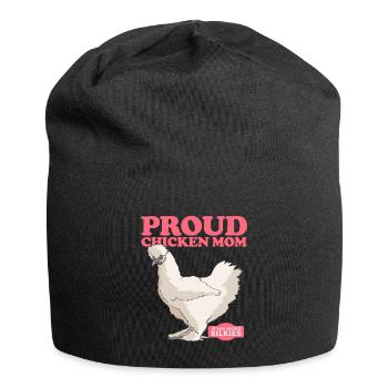 Poulet en soie maman poulet Silkie Silk poulets cadeau - Bonnet en jersey - noir - Devant