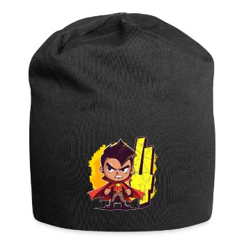 4 ans Super-héros et Action Fête d’anniversaire des enfants - Bonnet en jersey - noir - Devant