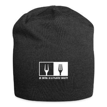 Be Metal In A Plastic Society French fries fork Metal - Jersey Beanie - charcoal grey - Front