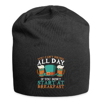 Start with a drink - Jersey Beanie - black - Front