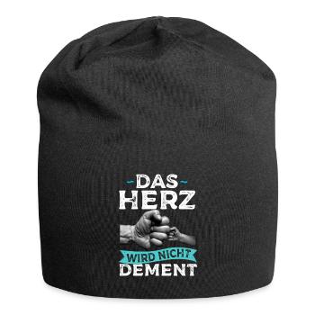 Das Herz Wird Nicht Dement Pflege Altenpflege - Jersey-Beanie - Schwarz - Vorne