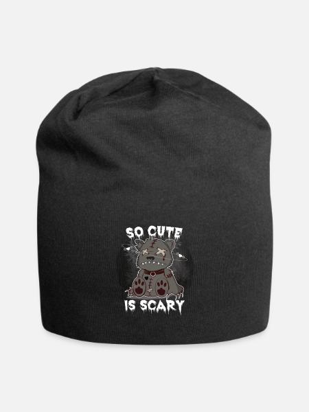 Ugly Teddybär So niedlich ist beängstigend Geschen - Jersey-Beanie - Schwarz