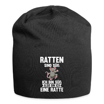 Nagetier Ratte Ratten - Jersey-Beanie - Schwarz - Vorne