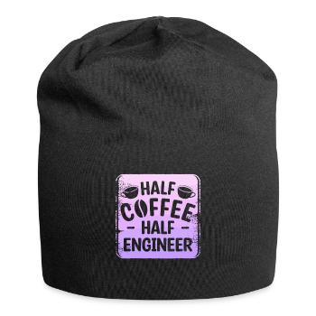 Halb Kaffee, halb Ingenieur Ingenieurwesen - Jersey-Beanie - Schwarz - Vorne