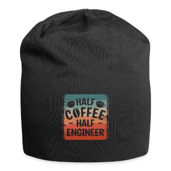 Halb Kaffee, halb Ingenieur Ingenieurwesen - Jersey-Beanie - Schwarz - Vorne