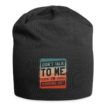 Sprich nicht mit mir, ich trainiere Fitness - Jersey-Beanie - Schwarz - Vorne
