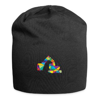 Low Poly Construction Poly Excavator - Jersey Beanie - black - Front