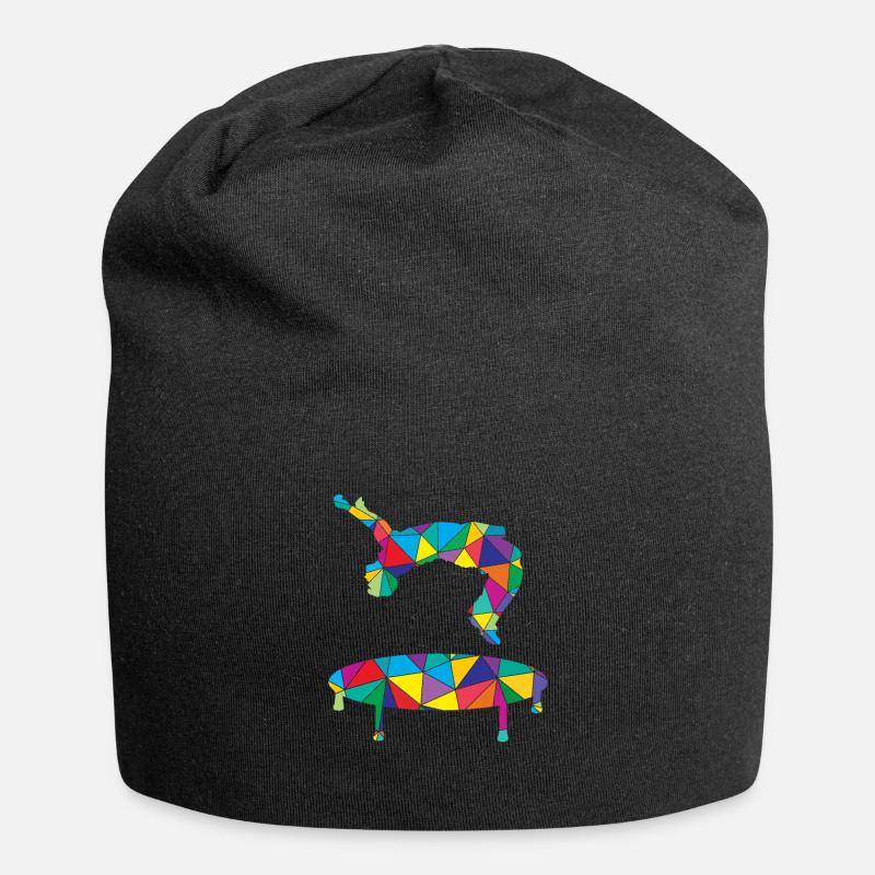 Low Poly Freerun Polygon Trampoline Reverse Somersault - Bonnet en jersey - noir