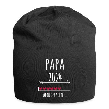 werdender Papa 2024 Schwangerschaft Vater Geschenk - Jersey-Beanie - Schwarz - Vorne