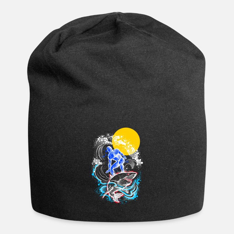 Surfer Hai Surfen Stand up Paddle - Jersey-Beanie - Schwarz