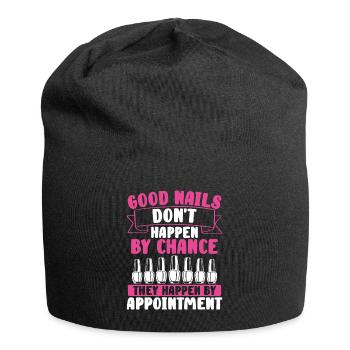 Les bons ongles ne viennent pas par hasard ; - Bonnet en jersey - noir - Devant