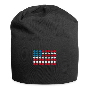 Citrouille d’Halloween Drapeau américain Patriotisme - Bonnet en jersey - noir - Devant