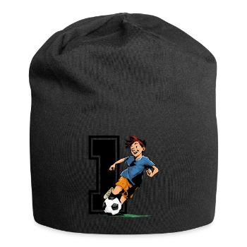 Football Birthday - 1 year old boy - 1. - Jersey Beanie - black - Front