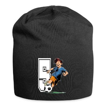 Football Birthday - 5 years old Boy - 5. - Jersey Beanie - black - Front