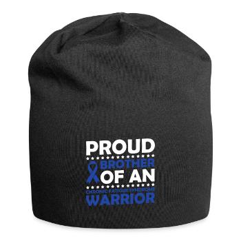 Proud mother of a warrior with chronic - Jersey Beanie - black - Front