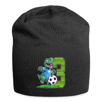 Soccer Dinosaur - 3 year old boy - 3. - Jersey Beanie - black - Front