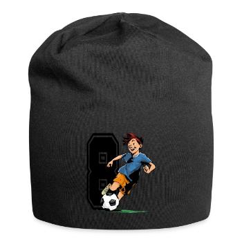 Football Birthday - 8 years old boy - 8. - Jersey Beanie - black - Front