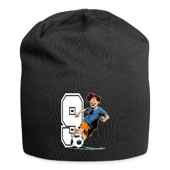 Football Birthday - 9 years old boy - 9. - Jersey Beanie - black - Front
