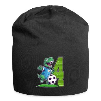 Dinosaure de football - garçon de 4 ans - 4. - Bonnet en jersey - noir - Devant