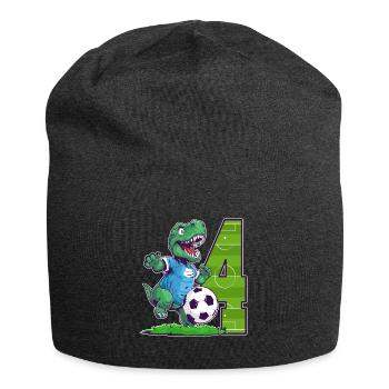 Fußball Dinosaurier - 4 Jahr Alter Junge - 4. - Jersey-Beanie - Anthrazit - Vorne